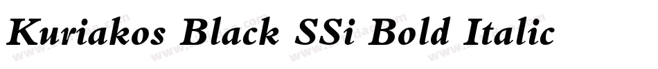 Kuriakos Black SSi Bold Italic字体转换